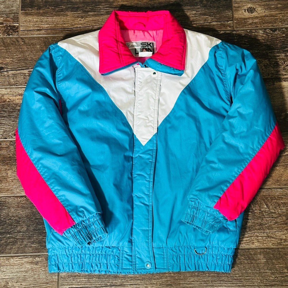 Ski lion Vtg Women's Size Large Ski Jacket Vintage 1989 Colorful 80's Coat